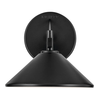 Kichler Ripley 1 Light Outdoor Wall Light, Medium, Black
