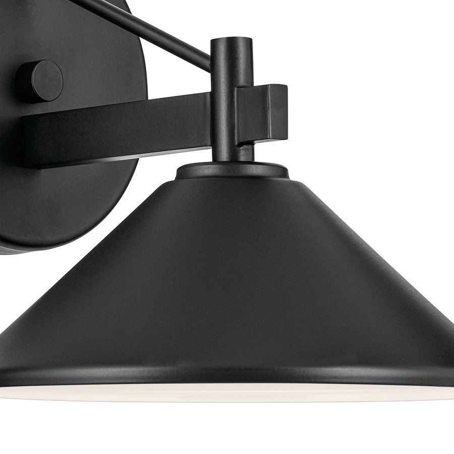 Kichler Ripley 1 Light Outdoor Wall Light, Medium, Black