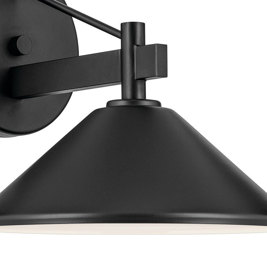 Kichler Ripley 1 Light 10" Outdoor Wall Light, Xlarge, Black