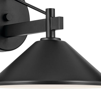 Kichler Ripley 1 Light 10" Outdoor Wall Light, Xlarge, Black