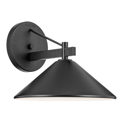Kichler Ripley 1 Light 12" Outdoor Wall Light, Xlarge, Black - 49061BK