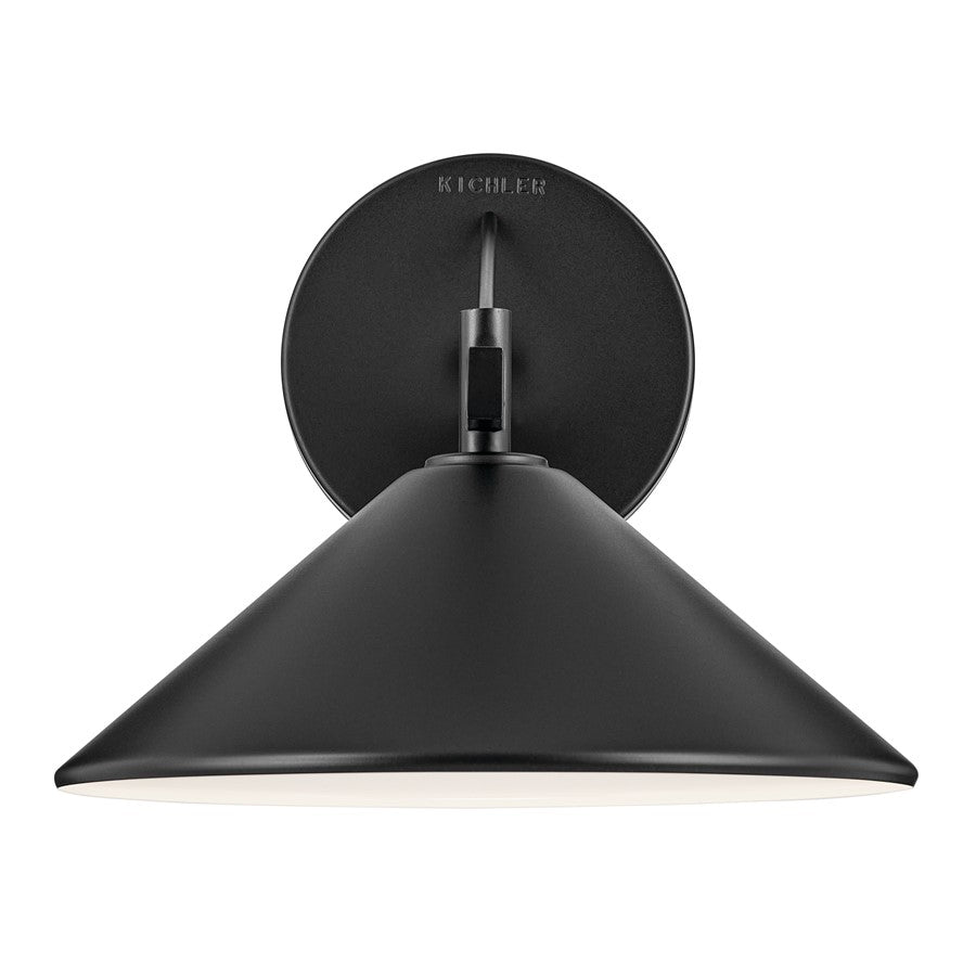 Kichler Ripley 1 Light 12" Outdoor Wall Light, Xlarge, Black