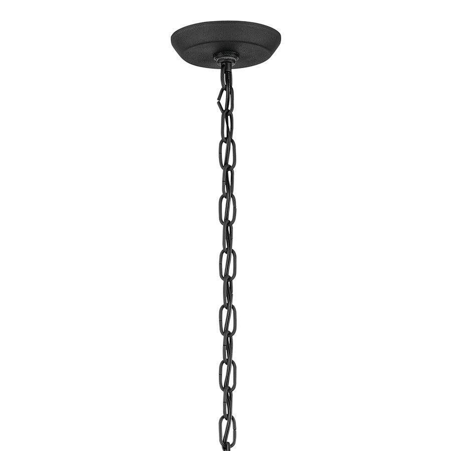 Kichler Harbor Row 4Lt Outdoor Hanging Pendant, Black/Clear Seeded
