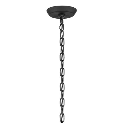 Kichler Harbor Row 4Lt Outdoor Hanging Pendant, Black/Clear Seeded