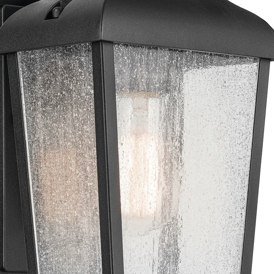 Kichler Forestdale 1 Light Outdoor Wall Light, Small, Black/Seed