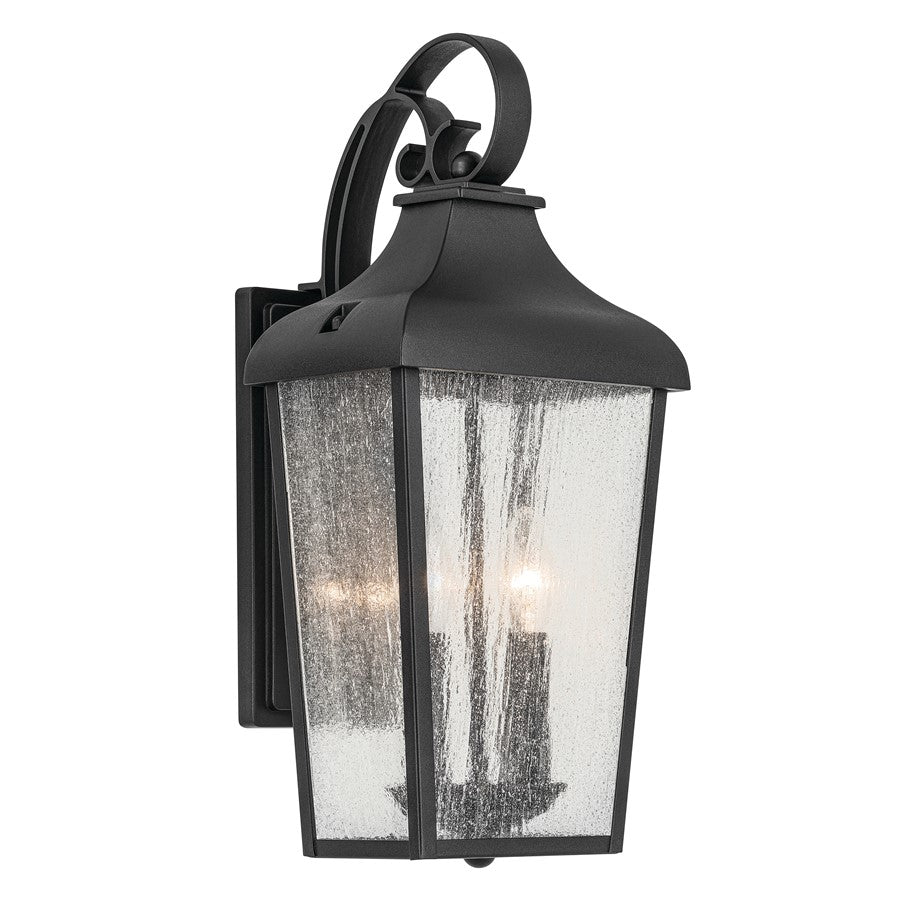 Kichler Forestdale 2 Light Outdoor Wall Light, Medium, Black/Seed - 49736BKT