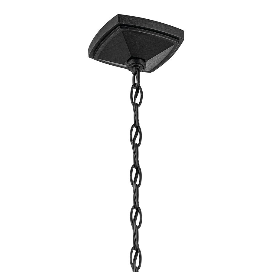 Kichler Forestdale 4Lt Outdoor Hanging Pendant, Black/Clear Seeded