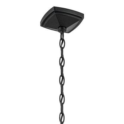 Kichler Forestdale 4Lt Outdoor Hanging Pendant, Black/Clear Seeded