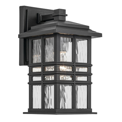 Kichler Beacon Square 1Lt Outdoor Wall Light, Small, Black/Hammered - 49829BKT
