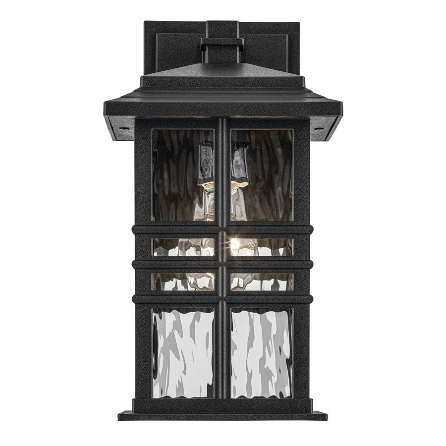 Kichler Beacon Square 1Lt Outdoor Wall Light, Small, Black/Hammered