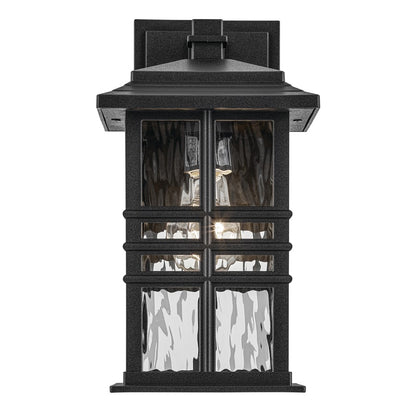 Kichler Beacon Square 1Lt Outdoor Wall Light, Small, Black/Hammered