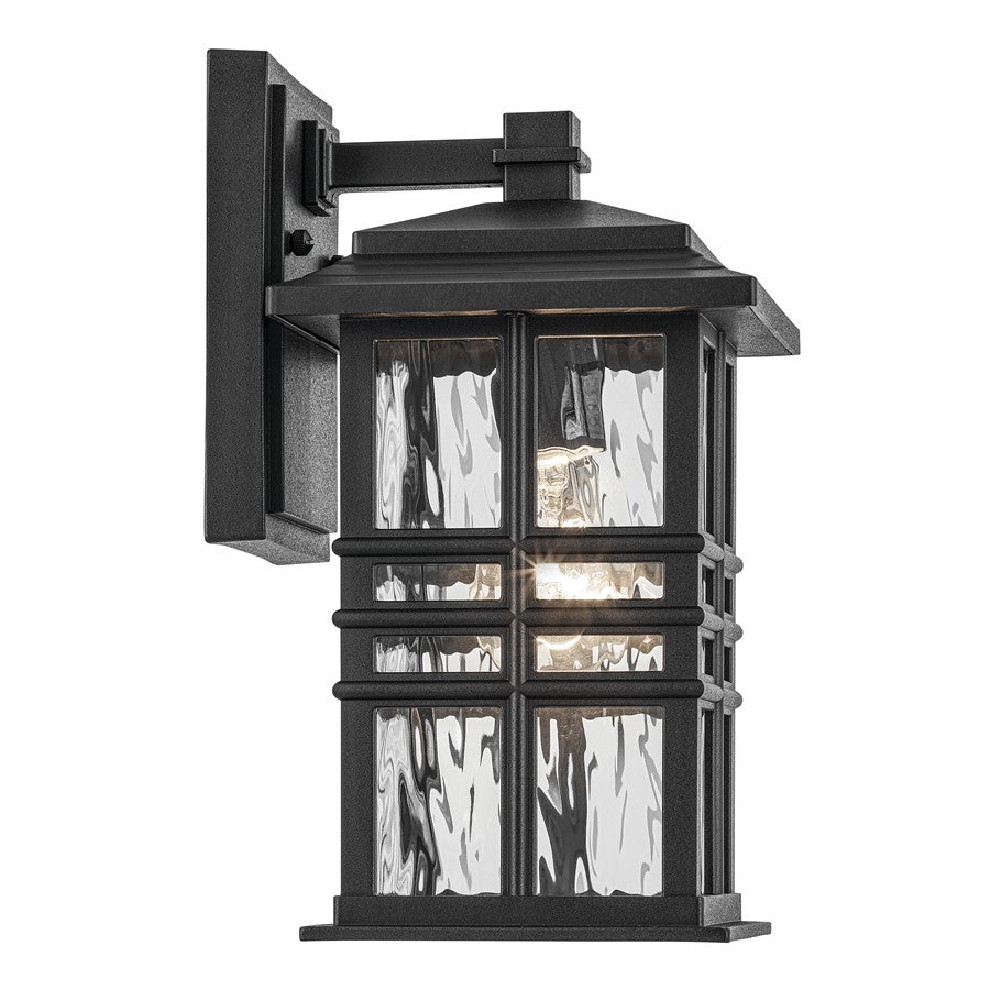 Kichler Beacon Square 1Lt Outdoor Wall Light, Small, Black/Hammered