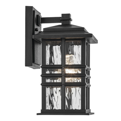 Kichler Beacon Square 1Lt Outdoor Wall Light, Small, Black/Hammered