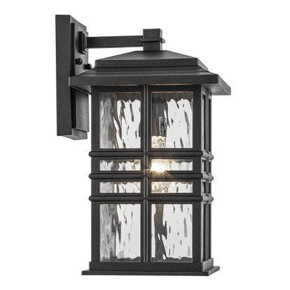 Kichler Beacon Square 1Lt Outdoor Wall Light, Medium, Black/Hammered