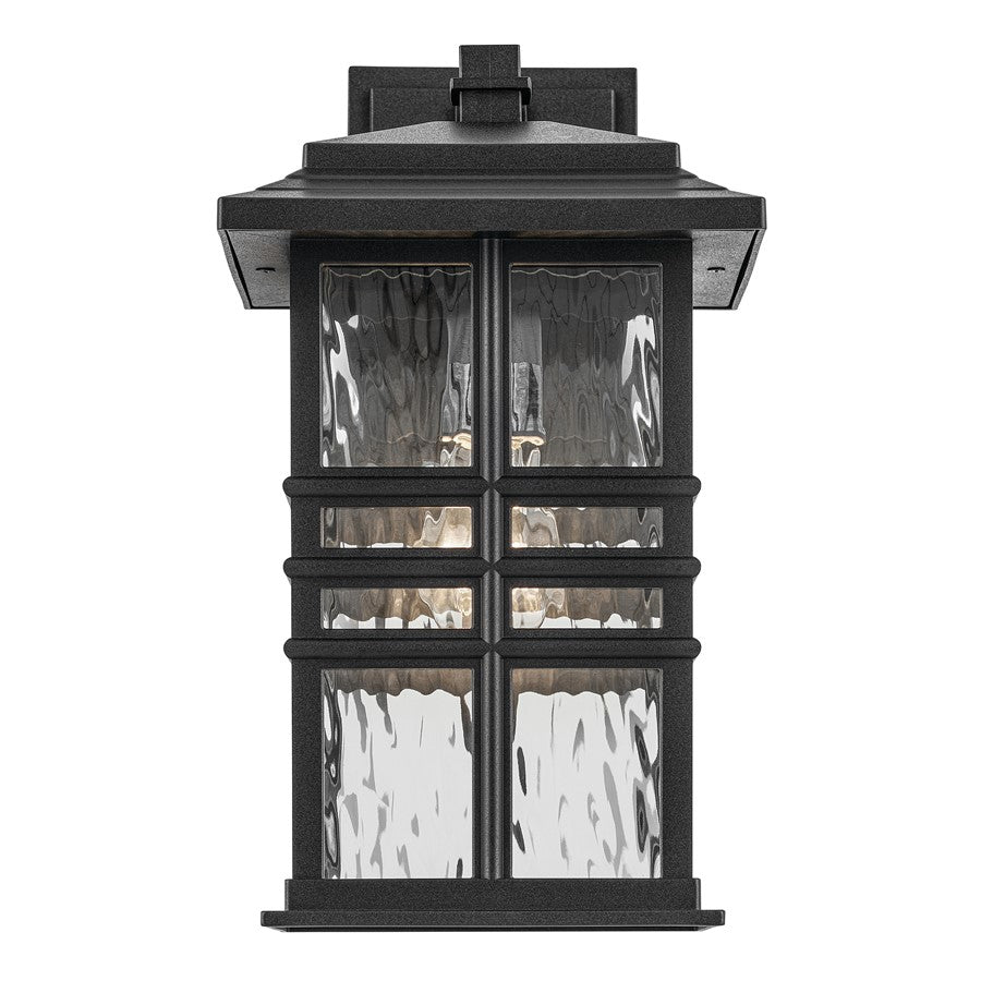 Kichler Beacon Square 1Lt Outdoor Wall Light, Medium, Black/Hammered