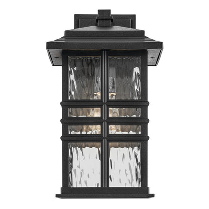 Kichler Beacon Square 1Lt Outdoor Wall Light, Medium, Black/Hammered