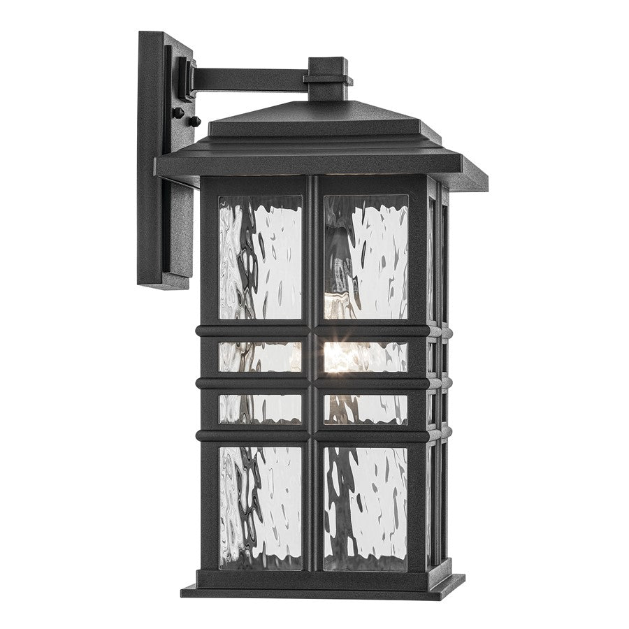 Kichler Beacon Square 1Lt Outdoor Wall Light, Large, Black/Hammered