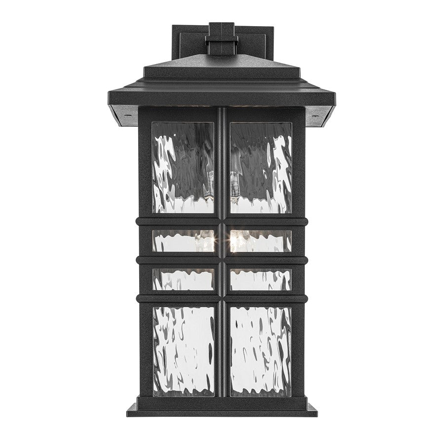 Kichler Beacon Square 1Lt Outdoor Wall Light, Large, Black/Hammered