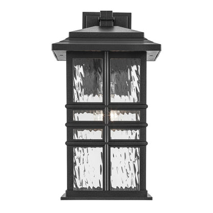 Kichler Beacon Square 1Lt Outdoor Wall Light, Large, Black/Hammered