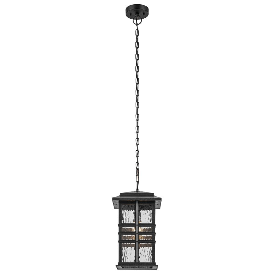 Kichler Beacon Square 1Lt Outdoor Hanging Pendant, Black/Hammered