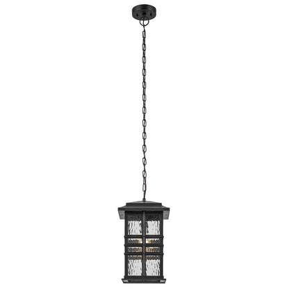 Kichler Beacon Square 1Lt Outdoor Hanging Pendant, Black/Hammered