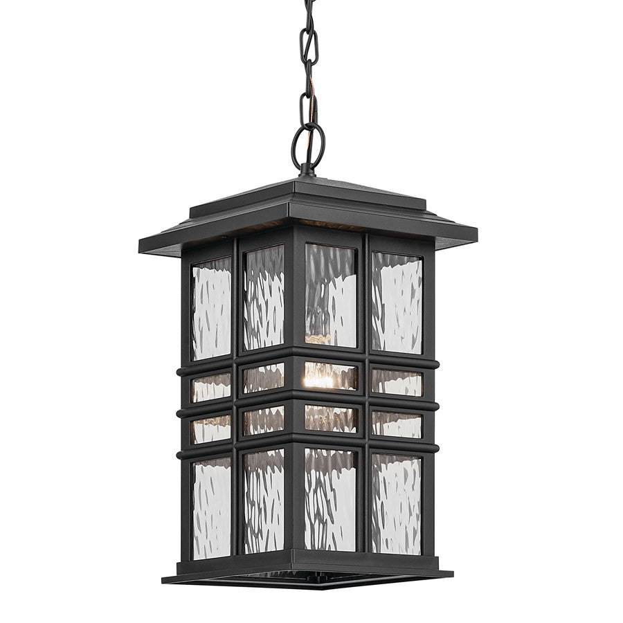 Kichler Beacon Square 1Lt Outdoor Hanging Pendant, Black/Hammered