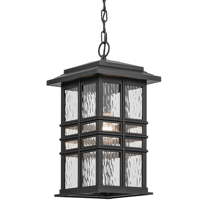 Kichler Beacon Square 1Lt Outdoor Hanging Pendant, Black/Hammered