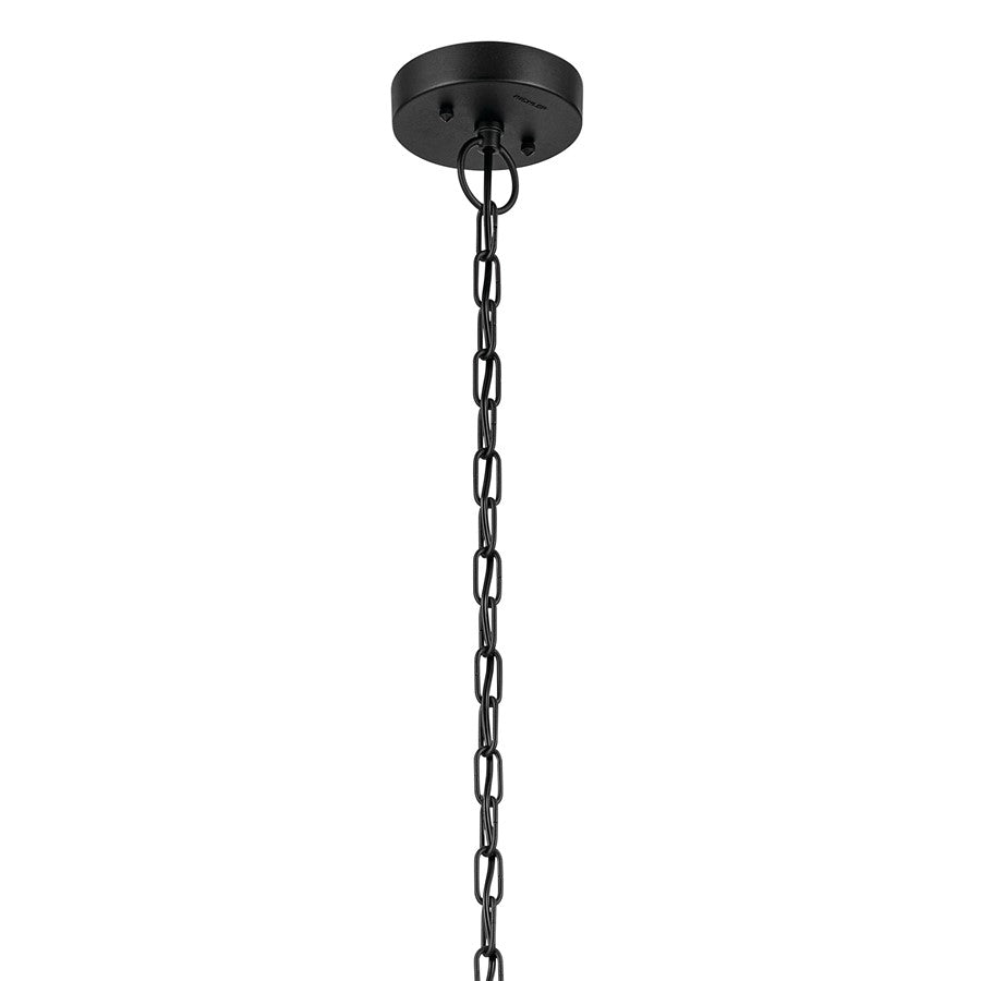 Kichler Beacon Square 1Lt Outdoor Hanging Pendant, Black/Hammered