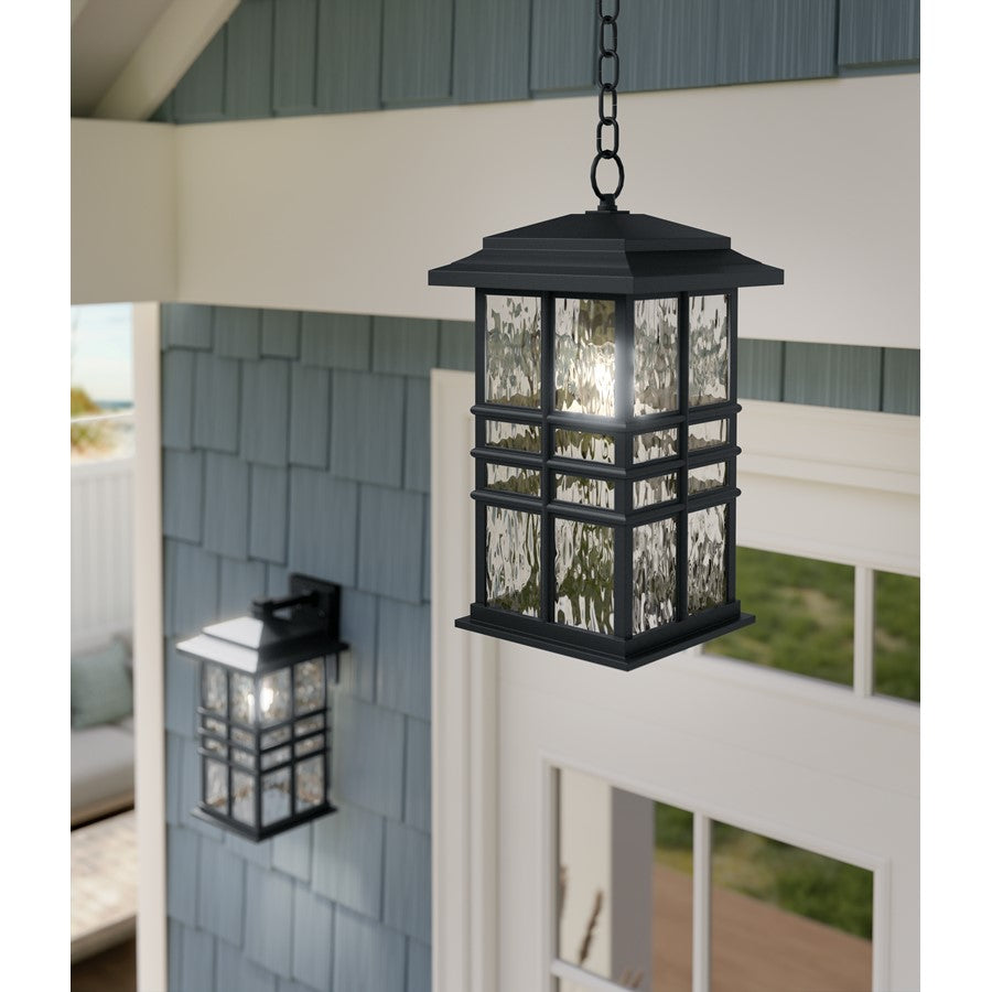 Kichler Beacon Square 1Lt Outdoor Hanging Pendant, Black/Hammered