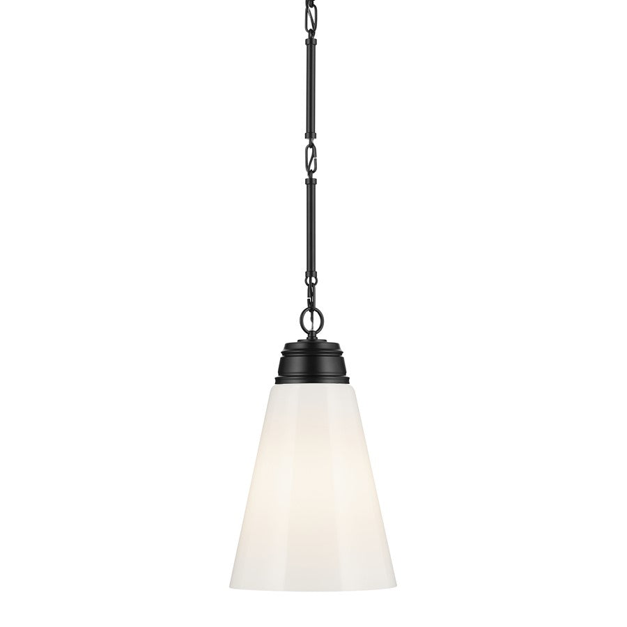 Kichler Marsailli 1 Light 19" Pendant, Black/Cased Opal
