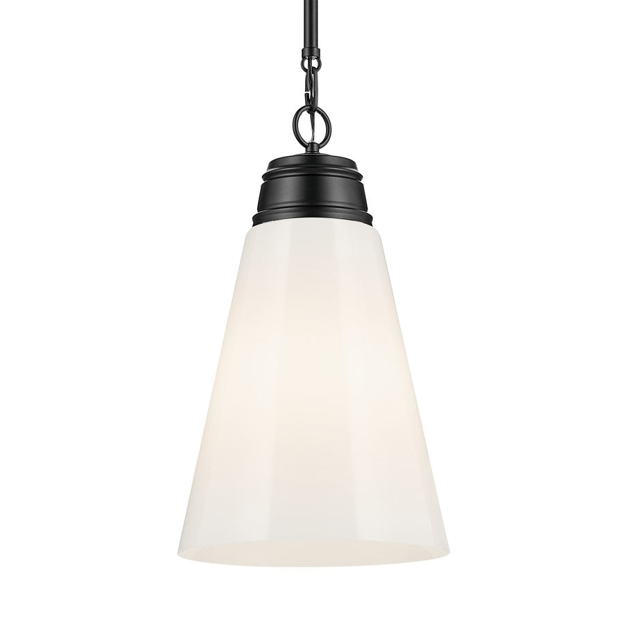 Kichler Marsailli 1 Light 19" Pendant, Black/Cased Opal