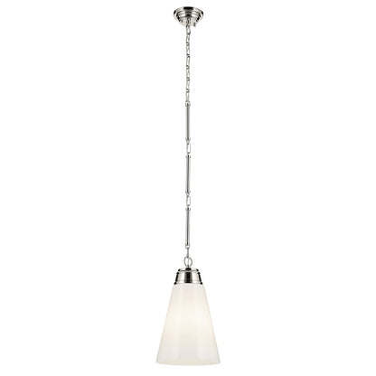 Kichler Marsailli 1 Light 19" Pendant, Polished Nickel/Cased Opal - 52661PN