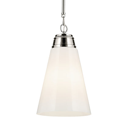 Kichler Marsailli 1 Light 19" Pendant, Polished Nickel/Cased Opal