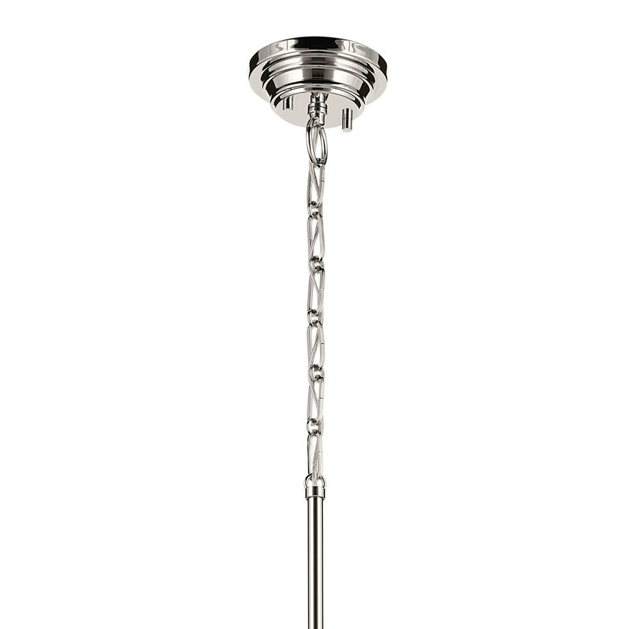 Kichler Marsailli 1 Light 19" Pendant, Polished Nickel/Cased Opal