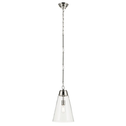 Kichler Marsailli 1 Light 19" Pendant, Polished Nickel/Clear - 52661PNCLR