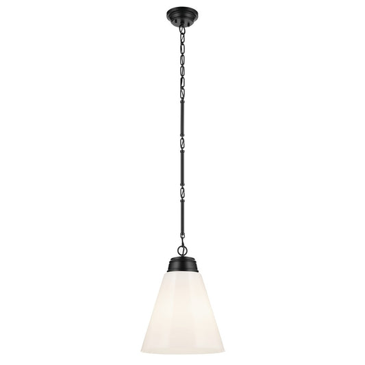 Kichler Marsailli 1 Light 20" Pendant, Black/Cased Opal - 52662BK