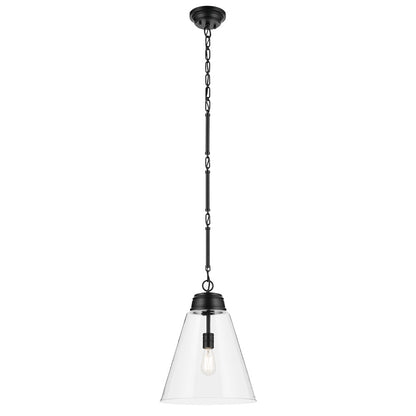 Kichler Marsailli 1 Light 20" Pendant, Black/Clear - 52662BKCLR