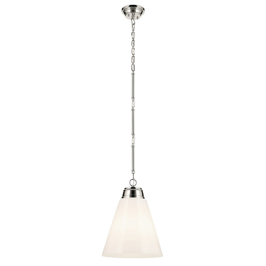 Kichler Marsailli 1 Light 20" Pendant, Polished Nickel/Cased Opal - 52662PN