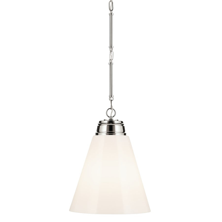 Kichler Marsailli 1 Light 20" Pendant, Polished Nickel/Cased Opal