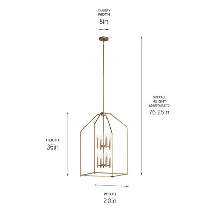 Kichler Madden 8 Light 20" Foyer Pendants, Champagne Bronze
