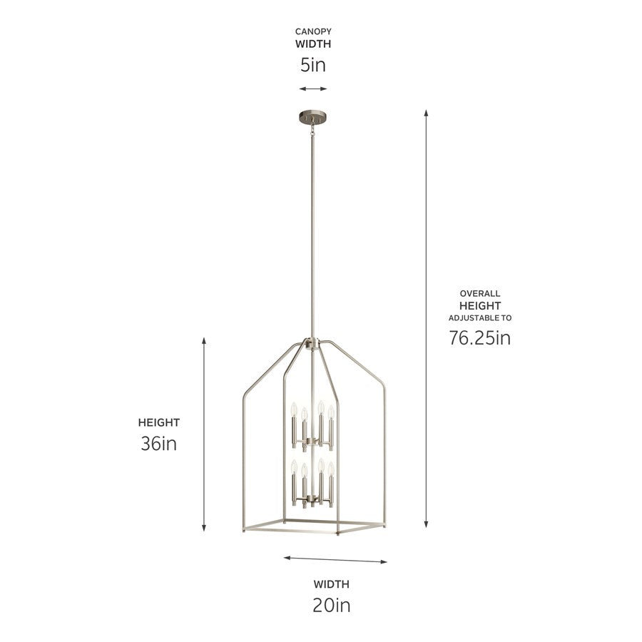 Kichler Madden 8 Light 20" Foyer Pendants, Brushed Nickel