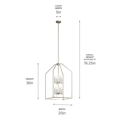 Kichler Madden 8 Light 20" Foyer Pendants, Brushed Nickel