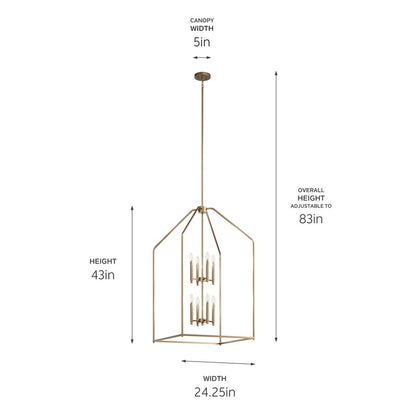 Kichler Madden 8 Light 24" Foyer Pendants, Champagne Bronze