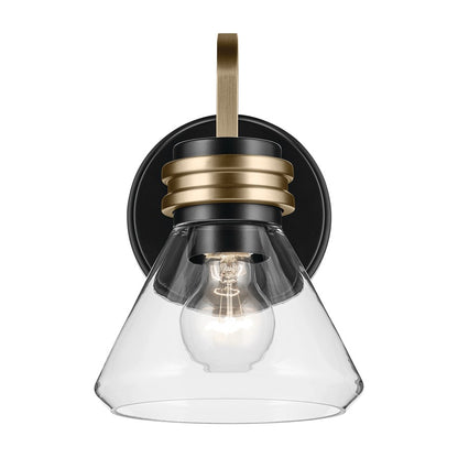 Kichler Farum 1 Light 10" Wall Sconce, Black/Clear