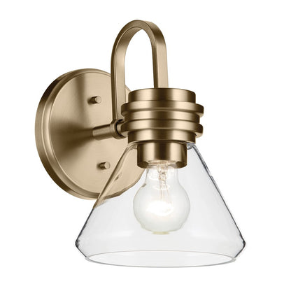 Kichler Farum 1 Light 10" Wall Sconce, Champagne Bronze/Clear - 55153CPZCLR