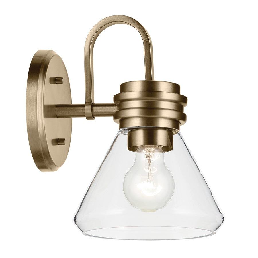 Kichler Farum 1 Light 10" Wall Sconce, Champagne Bronze/Clear