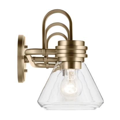 Kichler Farum 3-Light 26" Bath Vanity Light | Modern Champagne Bronze & Clear Glass | Bathroom & Powder Room Light | 3 Bulbs  x G25 | Model 55155CPZCLR