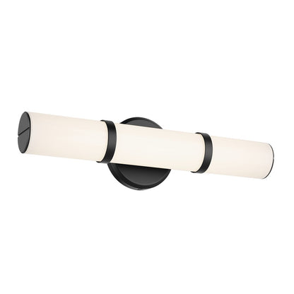 Kichler Rosh 1 Light 18" Wall Sconce, Black/White - 55187BKLED