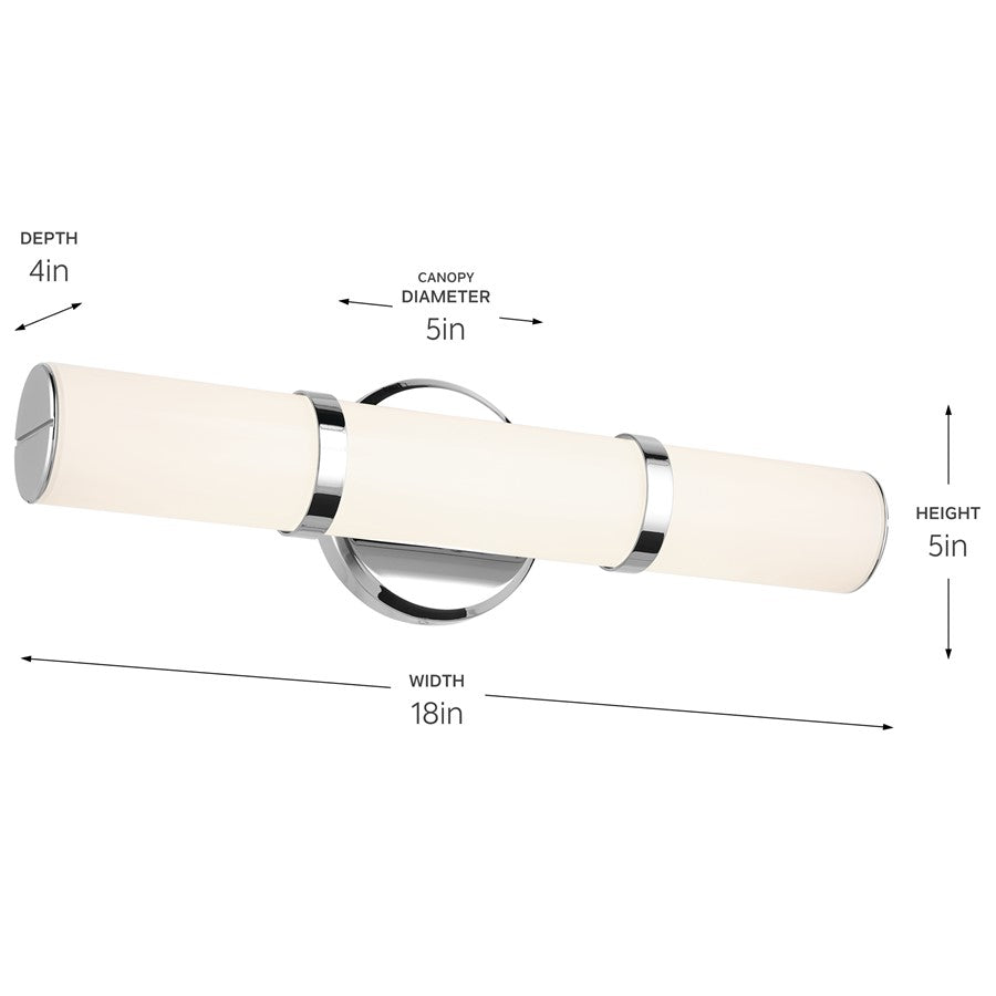 Kichler Rosh 1 Light Wall Sconce, Chrome/White