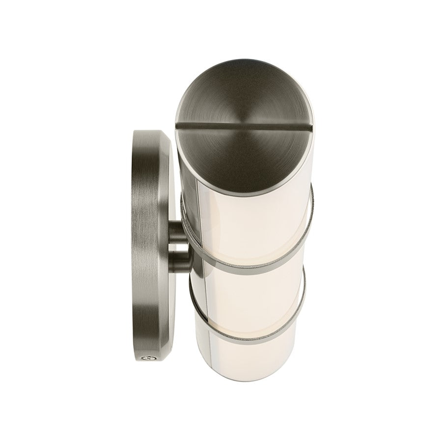 Kichler Rosh 1 Light Wall Sconce, Brushed Nickel/White
